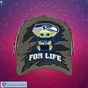 NFL Seattle Seahawks Logo Design Baby Yoda For Life Gifts For Fans Full Over Print Cap Product Photo 1