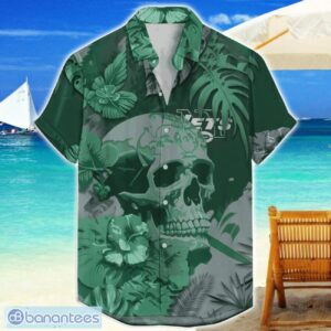 New York Jets Skull Flower Hawaiian Shirt NFL Halloween Gift For Sports Fans Product Photo 1