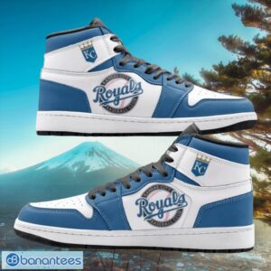 MLB Kansas City Custom White Blue Royals Air Jordan Hightop Shoes Product Photo 1