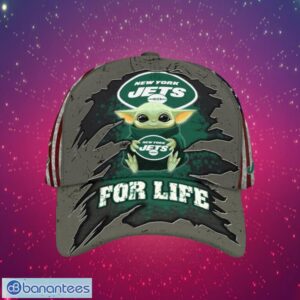 NFL New York Jets Logo Design Baby Yoda For Life Gifts For Fans Full Over Print Cap Product Photo 1