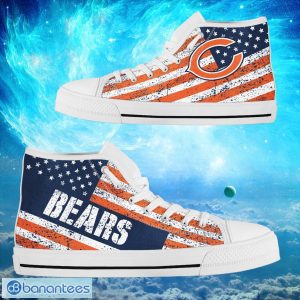 Chicago Bears Custom America Flag Italic Vintage Style High Top Shoes Product Photo 2