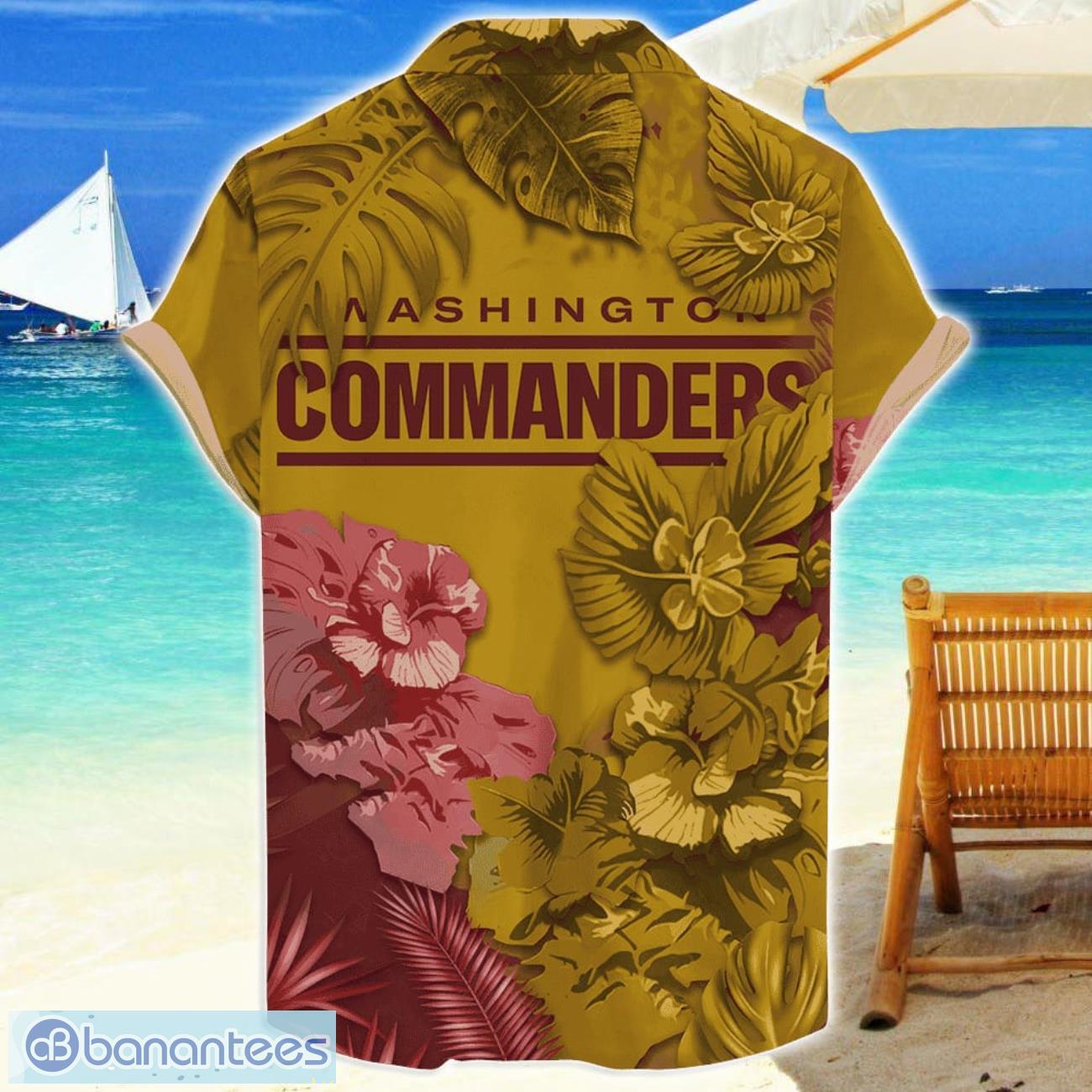 washington commanders skull flower hawaiian shirt nfl halloween gift for sports fans 1 image Washington Commanders Skull Flower Hawaiian Shirt NFL Halloween Gift For Sports Fans Product Photo 2