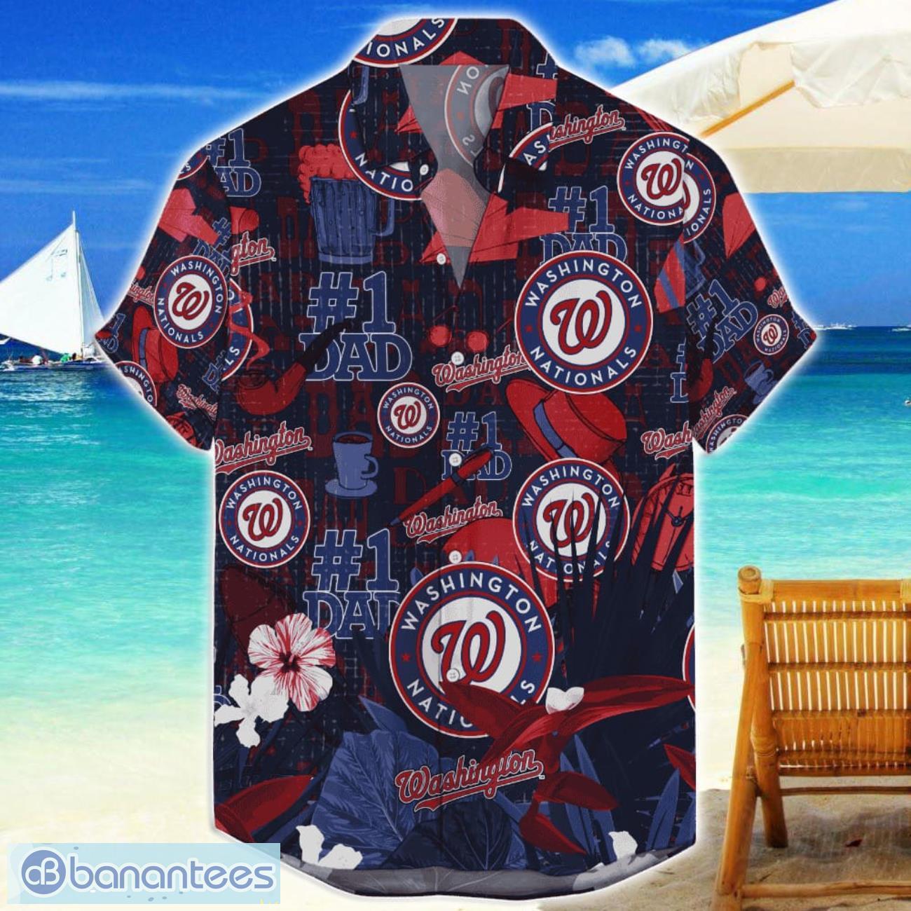 washington nationals hawaiian shirt fathers day gift for dad grandpa mlb team image Washington Nationals Hawaiian Shirt Father’s Day Gift For Dad Grandpa MLB Team Product Photo 1