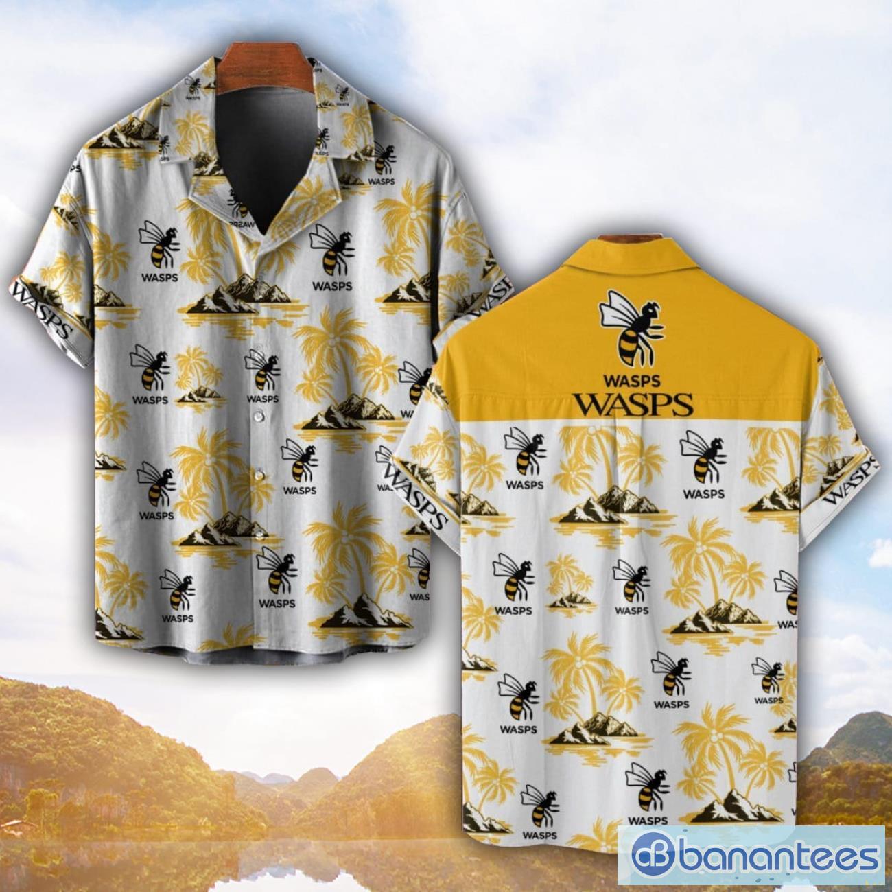 wasps rfc 3d hawaiian shirt and shorts for fans aloha beach shirt image Wasps RFC 3D Hawaiian Shirt And Shorts For Fans Aloha Beach Shirt Product Photo 1