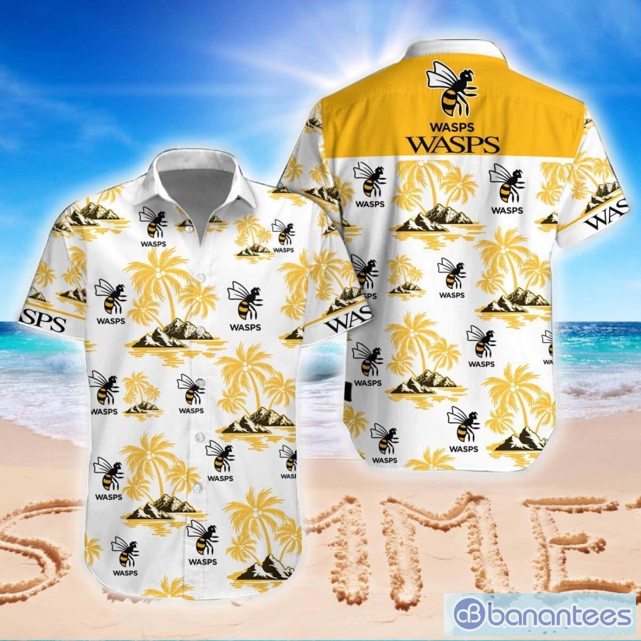 wasps rfc 3d hawaiian shirt and shorts for men and women beach gift image Wasps RFC 3D Hawaiian Shirt And Shorts For Men And Women Beach Gift Product Photo 1