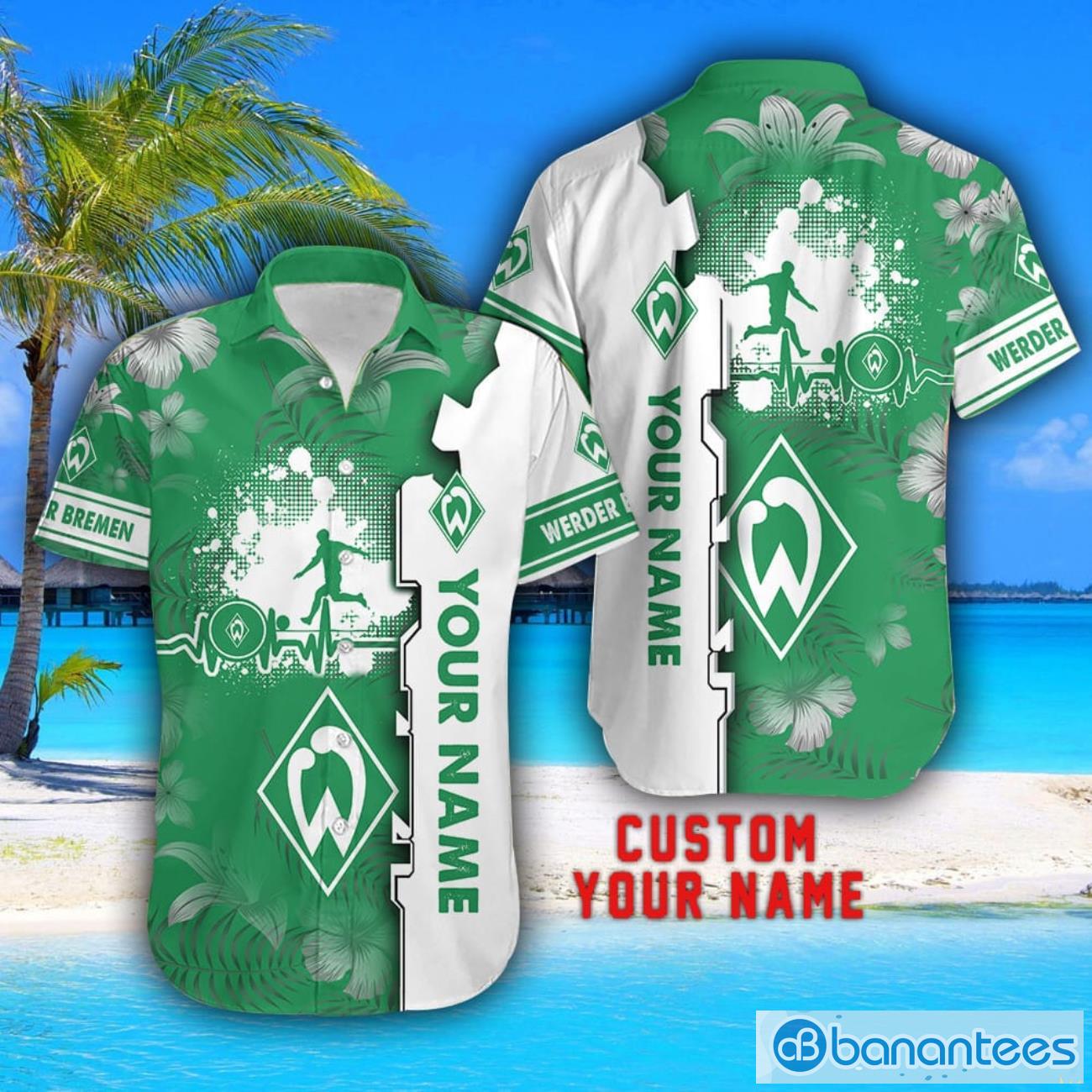 werder bremen tropical combo hawaiian shirt and shorts personalized name for fans 1 image Werder Bremen Tropical Combo Hawaiian Shirt And Shorts Personalized Name For Fans Product Photo 2