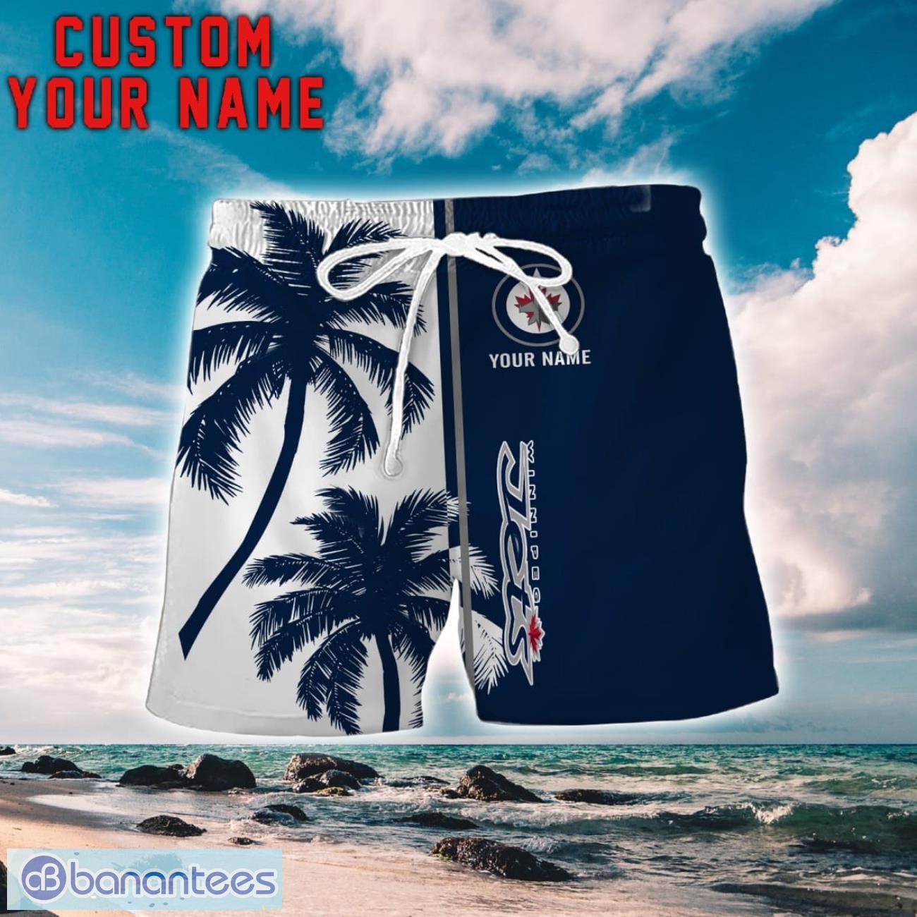 winnipeg jets coconut pattern hawaiian shirt and shorts personalized name unique gift for summer 1 image Winnipeg Jets Coconut Pattern Hawaiian Shirt And Shorts Personalized Name Unique Gift For Summer Product Photo 2