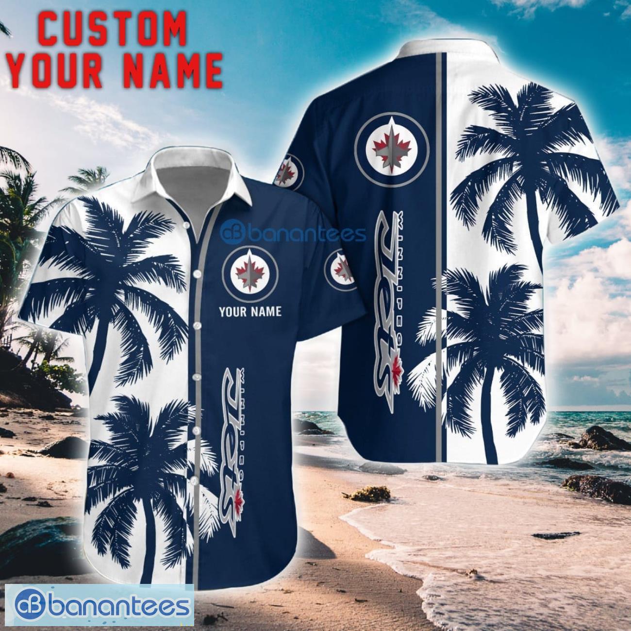 winnipeg jets coconut pattern hawaiian shirt and shorts personalized name unique gift for summer image Winnipeg Jets Coconut Pattern Hawaiian Shirt And Shorts Personalized Name Unique Gift For Summer Product Photo 1