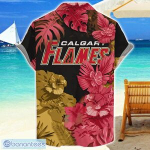 Calgary Flames Skull Flower Hawaiian Shirt NHL Halloween Gift For Sports Fans Product Photo 2