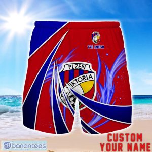 FC Viktoria Plzen Personalized Name 3D Beach Short Summer Gift Ideas Product Photo 1
