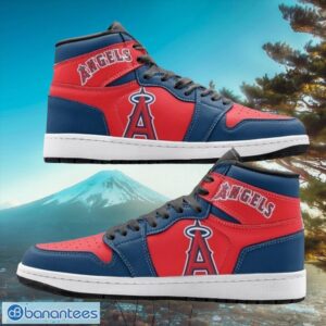 MLB Los Angeles Angels Custom Red Blue Air Jordan Hightop Shoes Product Photo 1