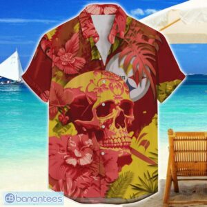 Pittsburgh Steelers Skull Flower Hawaiian Shirt NFL Halloween Gift For Sports Fans Product Photo 1