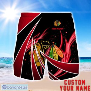 Chicago Blackhawks Personalized Name 3D Beach Short Summer Gift Ideas Product Photo 1