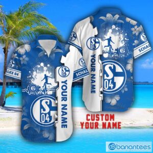 Schalke 04 Tropical Combo Hawaiian Shirt And Shorts Personalized Name For Fans Product Photo 2