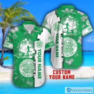 Celtic FC Tropical Combo Hawaiian Shirt And Shorts Personalized Name For Fans Product Photo 2