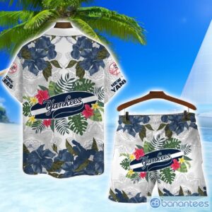 New York Yankees MLB Summer Flower Pattern Tropical Hawaiian Shirt And Shorts Product Photo 2