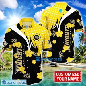 UCF Knights Star and Flower Pattern Tropical Hawaiian Shirt Summer Gift For Men Women Custom Name Product Photo 1