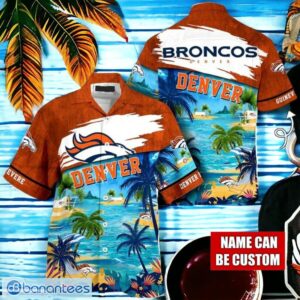 NFL Denver Broncos Logo Fans Love Custom Your Name Hawaiian Shirt Full Over Print Product Photo 1