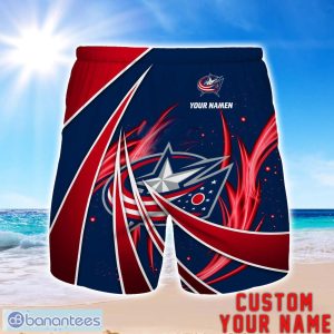 Columbus Blue Jackets Personalized Name 3D Beach Short Summer Gift Ideas Product Photo 1