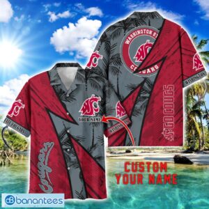 Washington State Cougars AOP Hawaiian Shirt Beach Summer Shirt Personalized Name For fans Product Photo 1