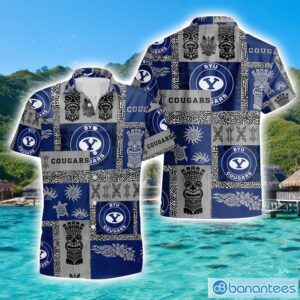 BYU Cougars Hawaiian Tiki Vintage Patterns Hawaiian Shirt Summer Gift Product Photo 1