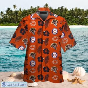 NFL Chicago Bears Logo Design Tropical Orange Shirt Hawaiian Shirt Product Photo 1