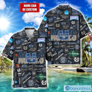 Utah State Aggies Football Beach Shirts Logo Custom Name Hawaiian Shirt Product Photo 1