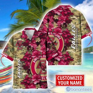 Boston College Eagles Custom Name Personalized Camo Flower Pattern Hawaiian Shirt Product Photo 1