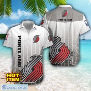Portland Trail Blazers Logo Broken Wall Printed 3D Hawaiian Shirt For Fans Product Photo 1