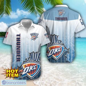Oklahoma City Thunder Logo Broken Wall Printed 3D Hawaiian Shirt For Fans Product Photo 1