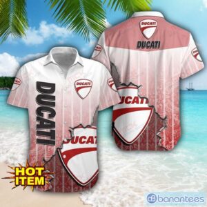 Ducati Logo Broken Wall Printed 3D Hawaiian Shirt For Fans Product Photo 1