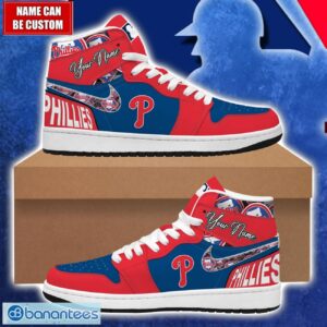 Philadelphia Phillies MLB Air Jordan 1 Hightop Shoes For MLB Fans Custom Name Gift Sneakers Product Photo 1