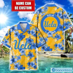 UCLA Bruins Big Logo Custom Name Aloha Flower Hawaiian Shirt Trending Summer Product Photo 1