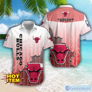 Chicago Bulls Logo Broken Wall Printed 3D Hawaiian Shirt For Fans Product Photo 1