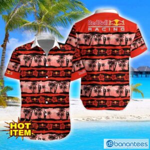 Red Bull Racing Turtle Flower Pattern Aloha Hawaiian Shirt And Shorts Beach Set For Men And Women Product Photo 1