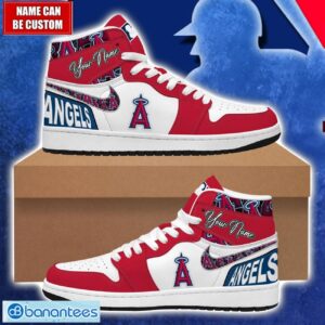 Los Angeles Angels MLB Air Jordan 1 Hightop Shoes For MLB Fans Custom Name Gift Sneakers Product Photo 1
