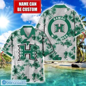 Hawaii Rainbow Warriors Big Logo Custom Name Aloha Flower Hawaiian Shirt Trending Summer Product Photo 1