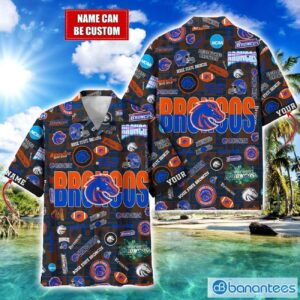 Boise State Broncos Football Beach Shirts Logo Custom Name Hawaiian Shirt Product Photo 1