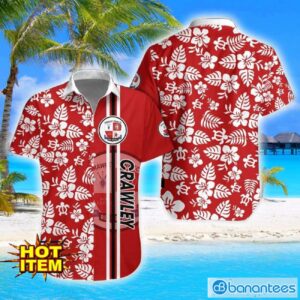Crawley Town Turtle Flower Pattern Aloha Hawaiian Shirt And Shorts Beach Set For Men And Women Product Photo 1