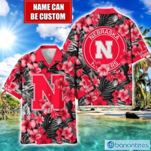 Nebraska Cornhuskers Big Logo Custom Name Aloha Flower Hawaiian Shirt Trending Summer Product Photo 1