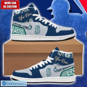 Seattle Mariners MLB Air Jordan 1 Hightop Shoes For MLB Fans Custom Name Gift Sneakers Product Photo 1