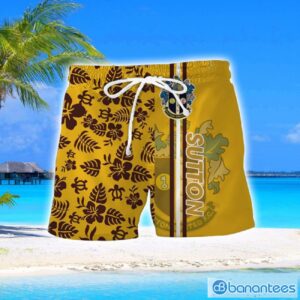 Sutton United Turtle Flower Pattern Aloha Hawaiian Shirt And Shorts Beach Set For Men And Women Product Photo 2