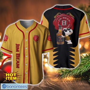 Jim Beam Snoopy Baseball Jersey Shirt For Snoopy Lovers Gift Ideas Product Photo 1