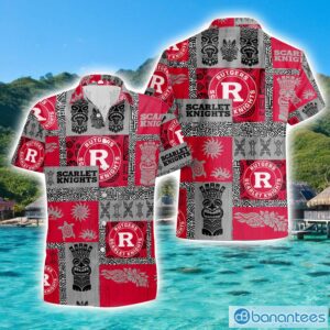 Rutgers Scarlet Knights Tiki Vintage Patterns Hawaiian Shirt Summer Gift Product Photo 1