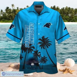 NFL Carolina Panthers Logo Design Tropical Blue Shirt Hawaiian Shirt Product Photo 1