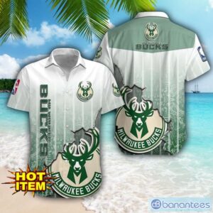 Milwaukee Bucks Logo Broken Wall Printed 3D Hawaiian Shirt For Fans Product Photo 1