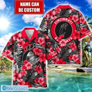 Cincinnati Bearcats Big Logo Custom Name Aloha Flower Hawaiian Shirt Trending Summer Product Photo 1