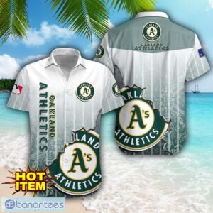 Oakland Athletics Logo Broken Wall Printed 3D Hawaiian Shirt For Fans Product Photo 1