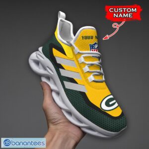 Green Bay Packers NFL Max Soul Shoes Sneakers Custom Name Big Striped Sneakers For Fans Product Photo 1
