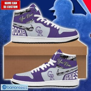 Colorado Rockies MLB Air Jordan 1 Hightop Shoes For MLB Fans Custom Name Gift Sneakers Product Photo 1